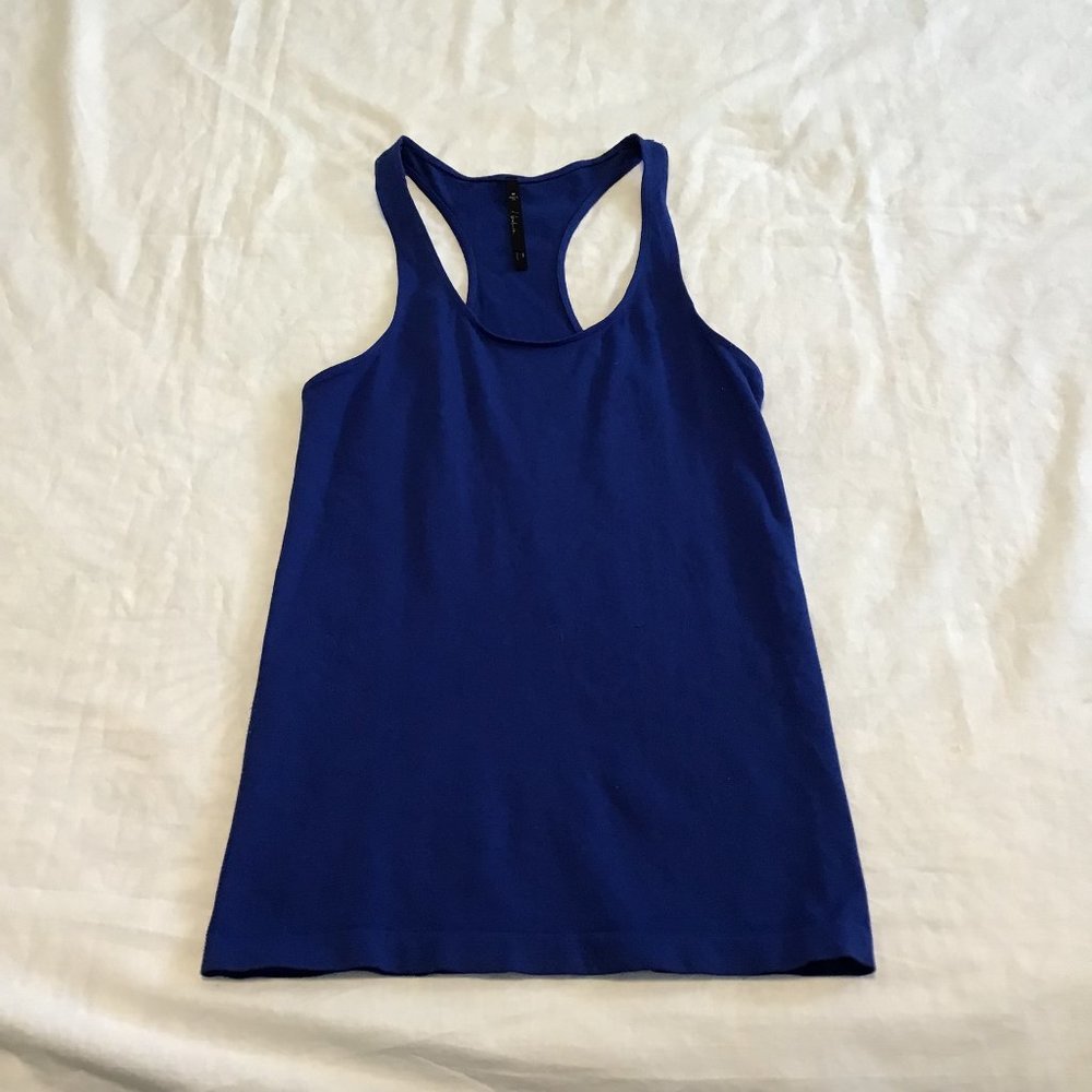 ARITZIA T. Babaton Second Skin Cobalt Blue Racerback Stretch Tank Top - Picture 1 of 6